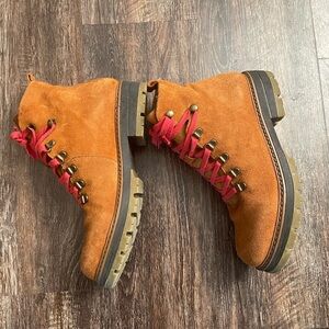 Avellini Suede Hiking Boots With Genuine Shearling Lining Made In Spain sz39/us8